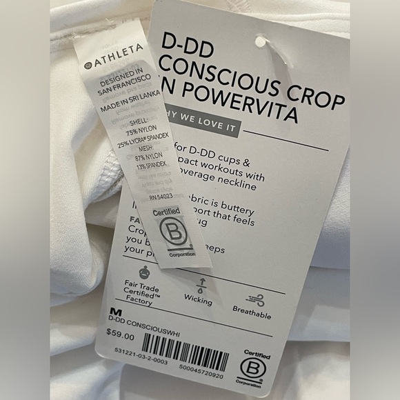 Athleta A-C Conscious Crop // White NWT Medium - Picture 7 of 8